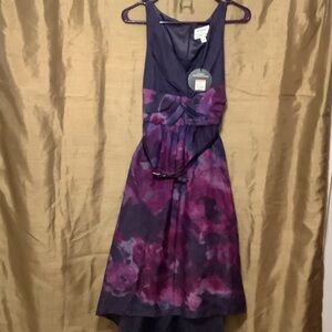 Lela Rose by Neiman Marcus  High Low Dress in Purple and Black
